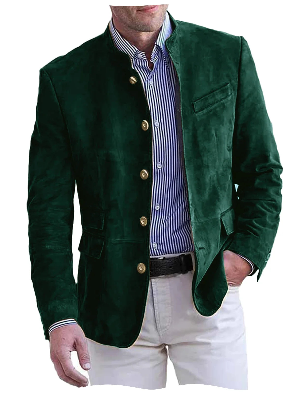 Autumn Winter Men's Casual Blazer Fashion Single-Breasted Snowflake Fleece Jacket Solid Color Daily Work Business Party Coats