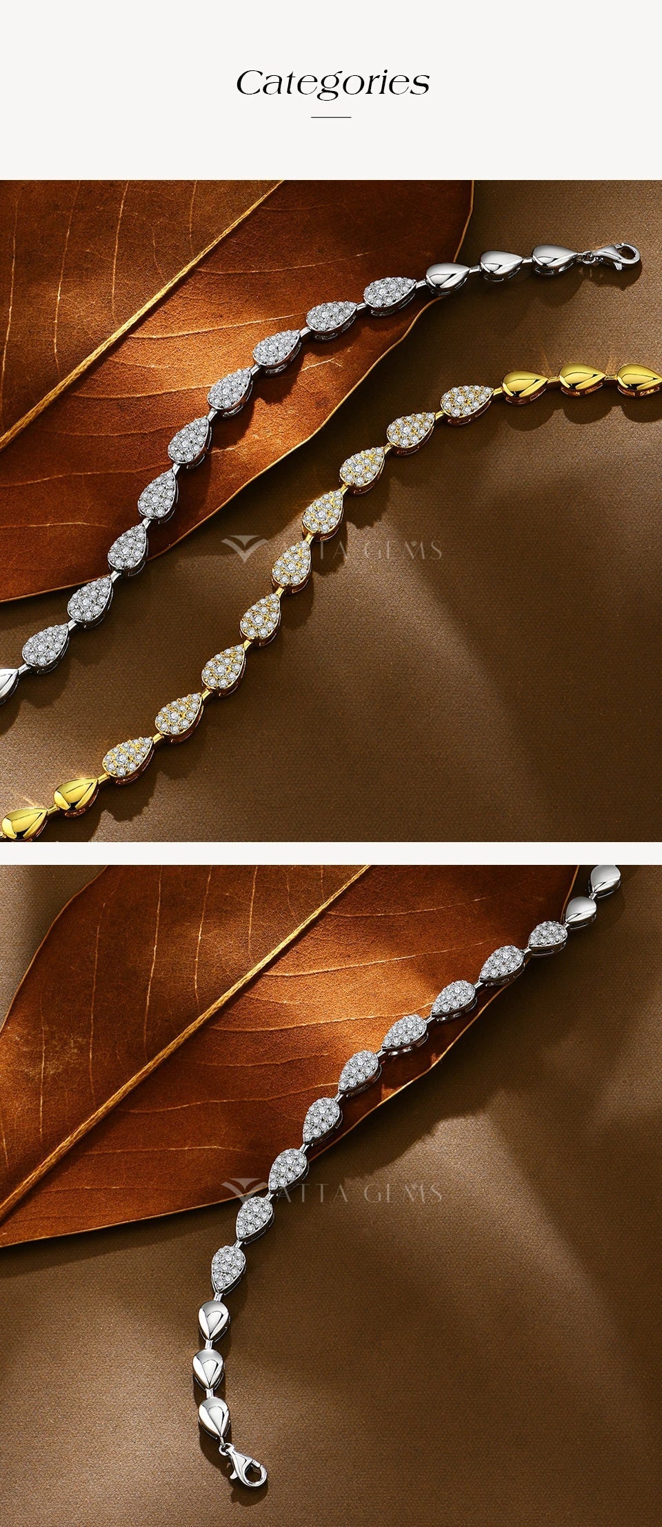 Luxury Moissanite Bracelet for Women Pear Shape Full D Color VVS1 Diamond S925 Silver White Gold Plated Wedding Jewelry