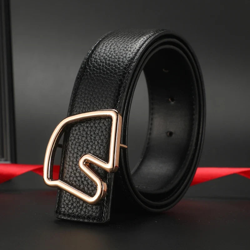 Width 3.8cm Famous Brand Belt Men Top Quality Luxury Genuine Leather Belts for Men Strap Metal Belt Fashion Women's Belt jeans
