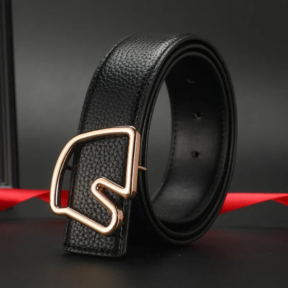 Width 3.8cm Famous Brand Belt Men Top Quality Luxury Genuine Leather Belts for Men Strap Metal Belt Fashion Women's Belt jeans