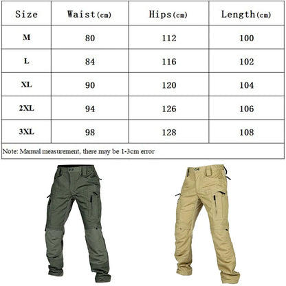 Men Tactical Casual Pants Multi-pocket Waterproof Tactical Cargo Trousers Wear-resistant Outdoor Hiking Workwear Trouser Male