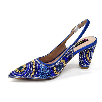 Elegant Italian Design Women's Party Shoes With Matching Handbag - Perfect for Hot African Weddings Stylish Heels and Bag Set