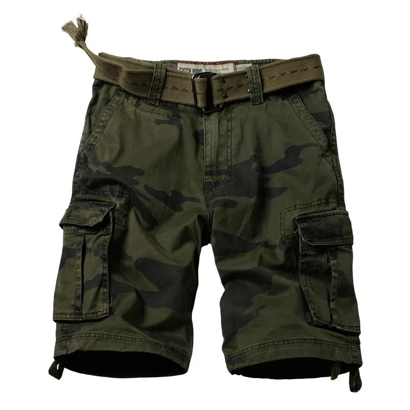 Camouflage Shorts Male Military Clothing Style Army High Quality Mens Cargo Shorts Cotton Multi Pockets Breeches Bermuda Cargo