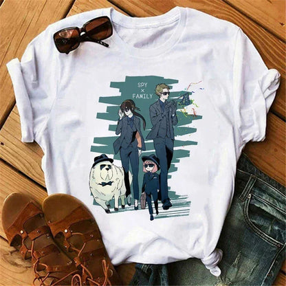 Anime Spy X Family T shirt Wommen Japanese Harajuku Fashion Short Sleeve T-shirts Summer Tops Kawaii O-Neck Women's T-shirt Top