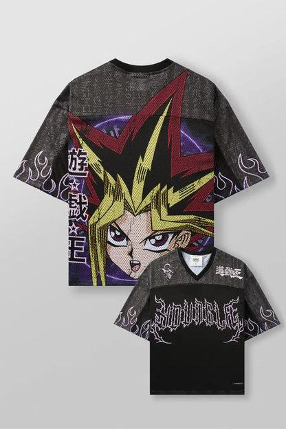 New  Big T-shirt Xia Xin American Joint Yu-gi-wang Super Jogger Street Gym Sports Loose Holes Casual Couple Trend Short Sleeves