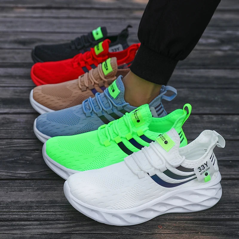 2025 Men Running Shoes Lightweight Sports Shoes Mesh Breathable Casual Running Shoes Women Anti Slip Outdoor New Product Launch
