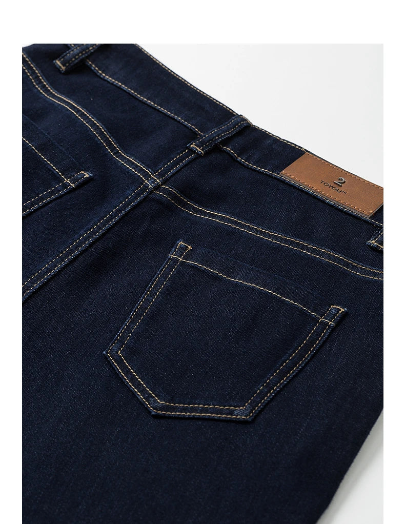 Women Denim Jeans 2025 Spring New Straight Wide Leg Rolling Up Ankle Length Cropped Pants