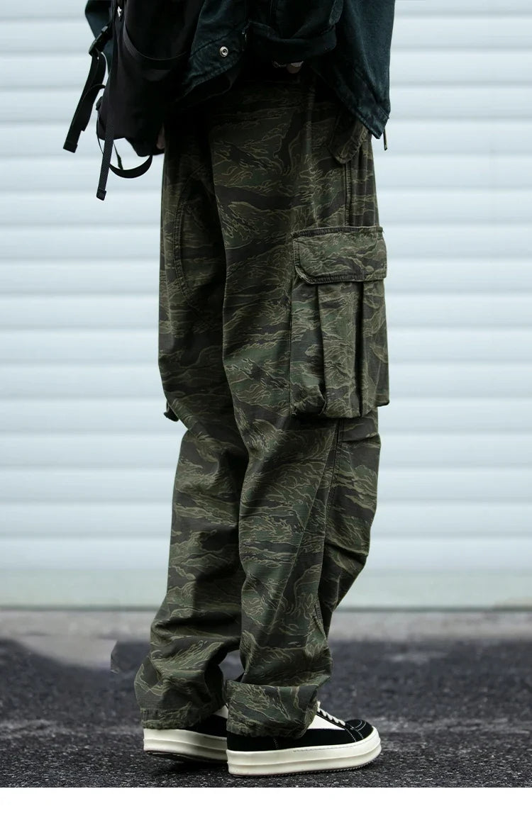 High Quality American Retro Ast Craft Camouflage Cargo Pants For Men Clothing Outdoors Tactical Pants Casual Baggy Trousers Male