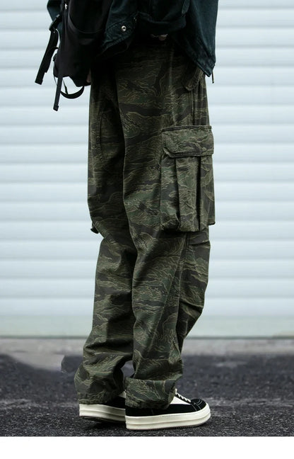 High Quality American Retro Ast Craft Camouflage Cargo Pants For Men Clothing Outdoors Tactical Pants Casual Baggy Trousers Male