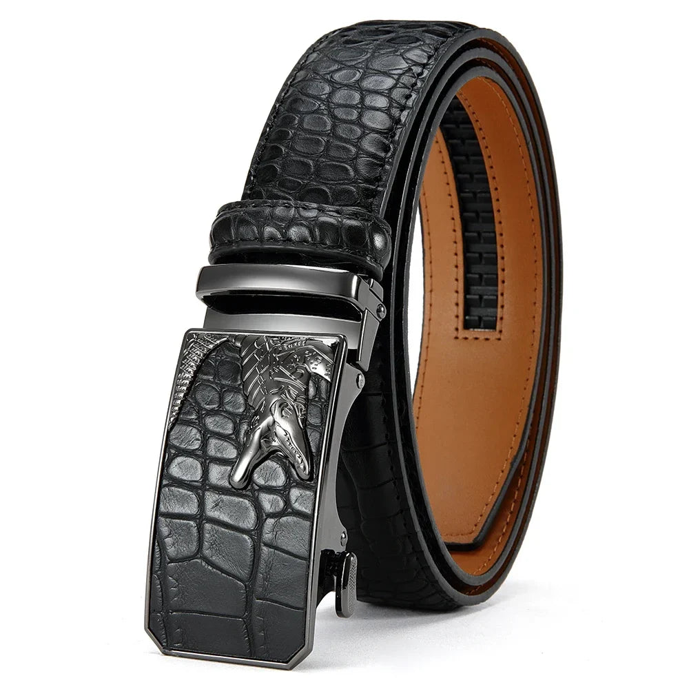 Men's PU Leather Belt Fashion Automatic Buckle Belt for Popular Business High Quality Male Belt Multi Color