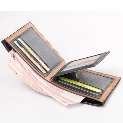 Men's Slim Business Wallet Rfid Blocking Compact Front Pocket 6+ Card Slots PU Leather