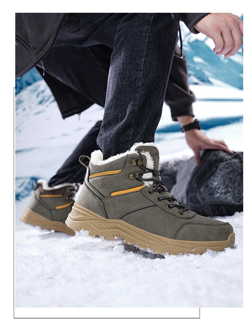 snow boots men winter boots keep warm plush boots hiking boots men casual shoes men mountain snow boots