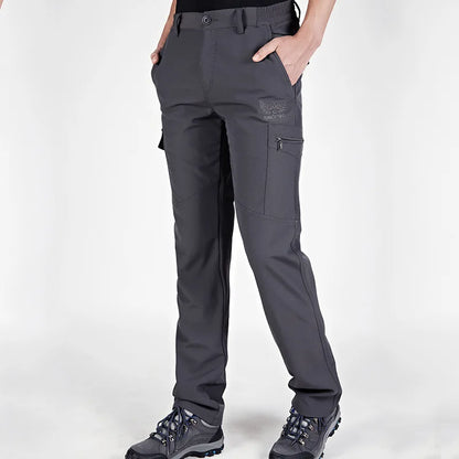 Outdoor Work Pants Men Spring Autumn Casual Cargo Trousers Waterproof Hiking Pants Elastic Waist Travel Workwear Tactical Pants