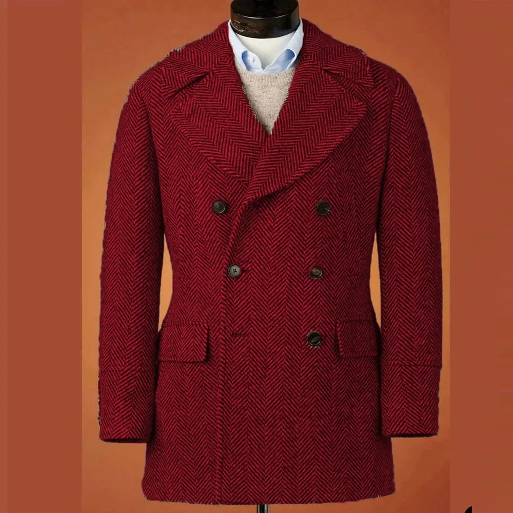 Men's Casual Blazer Herringbone Slim Fit Single Breasted Stylish Comfortable Jacket Men's Coat Double Breasted Blazer Men's Suit