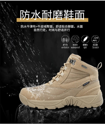Men's Boot Combat Mens Ankle Boot Tactical Boot Male Shoes Work Safety Shoes Motocycle Boots Men Outdoor Hiking Shoes
