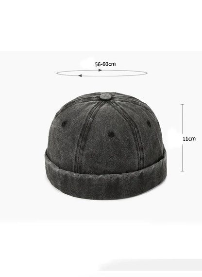 Hatsmen's Four Seasons Denim Cloth Gua Skin Hat, Street Bare Panel, Landlord Hat, Personality Fashion, Retro Outdoor Trend