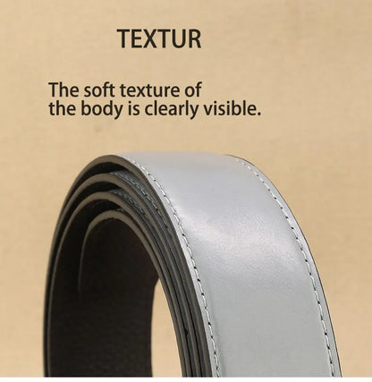 Designer Pin Buckle Gray Genuine Leather Men Belt Famous Brand Fashion Light  Luxury Strap Casual Young Cowboy Ceinture Homme