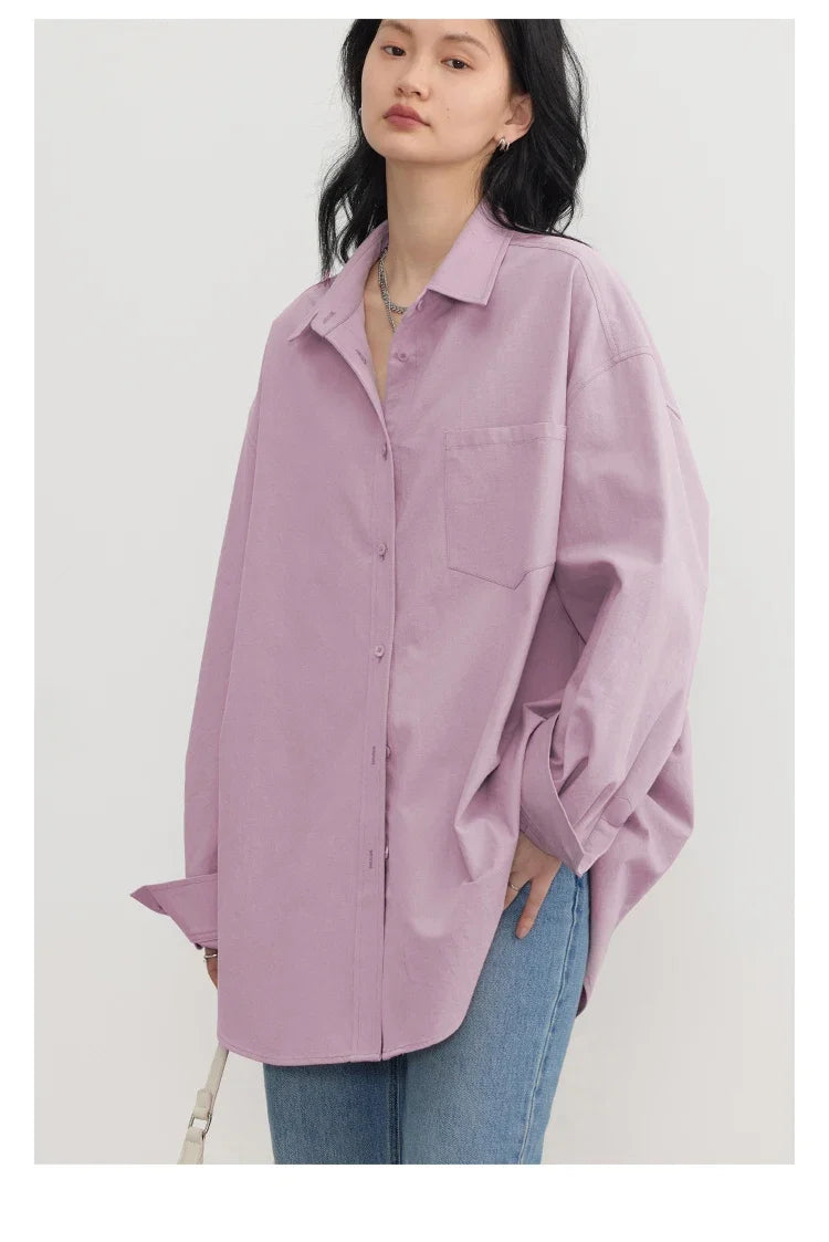 Korean Women's Long-sleeved Shirt Loose Woman Tops Fashion Woman Blouse Office Lady Coat 2025 Spring Autumn Clothing