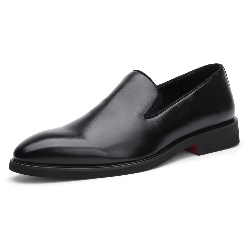 Italian brand mens Loafers Men's brown daily soft sole red sole patent leather shoes Outdoor business dress shoes big size：38-48