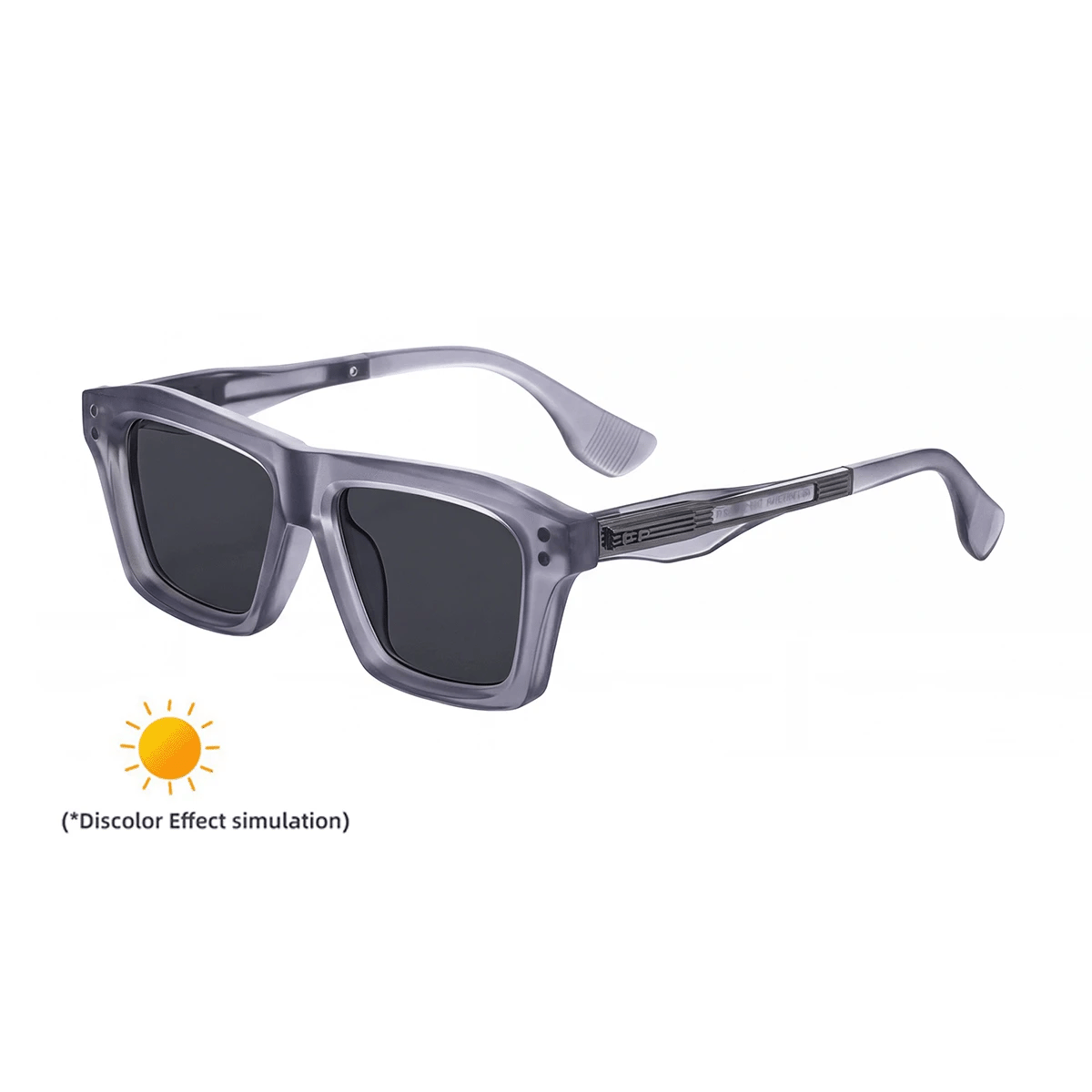 2026 New European and American Fashion Square Frame Photochromic Sunglasses for Men, Retro and Unique Outdoor Driving Sunglasses