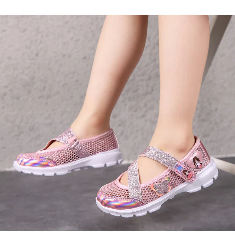 Girls Sandals Cartoon Sweet Soft Sole Children Beach Shoes Children's Summer Floral Sandals Princess Shoes Fashion Cute