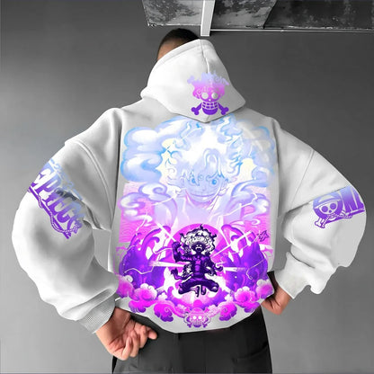 ONE PIECE Men's Hoodie Sweater Monkey D. Luffy Anime Spring and Autumn Boy Children's Long Sleeve Niche Parent-Child Clothing