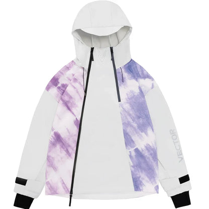 Men and Women Splicing Skiing Skiing Top Waterproof Windproof Warm Durable Indoor and Outdoor Skiing Snowboard Jacket