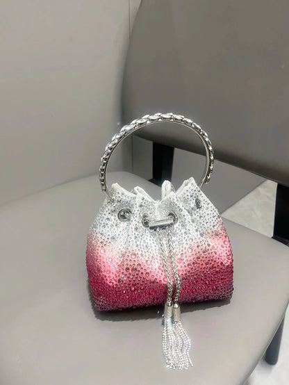 Handle Rhinestones Evening clutch Bag Purses and handbag luxury Designer shoulder bag Shiny Crystal Clutch purse bucket bag