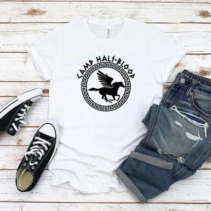 Camp Half Blood T Shirts Fall Training Camp Game Tshirt Halloween Magical Gift Percy Jackson Shirt Unisex T-shirts Harajuku Tees