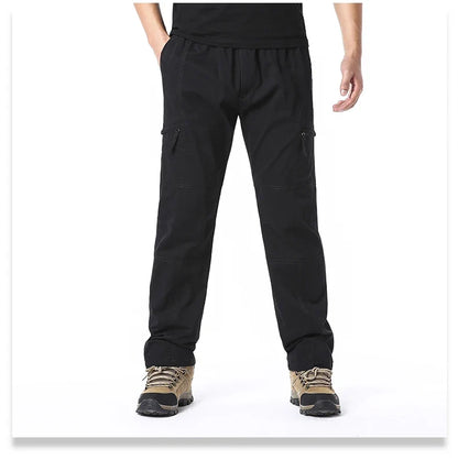 Summer Thin Cotton Overalls Men's Multi-Pocket Loose Large Size Work Pants Spring And Autumn Outdoor Sports Casual Pants