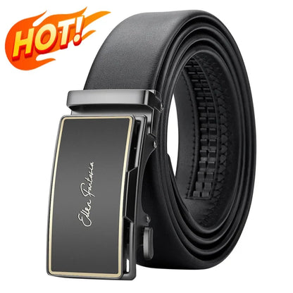 Belt for men, Genuine Leather Belt, Alloy Automatic Buckle Ratchet Belt, Men's Fashion Designer Belt 110cm-130cm