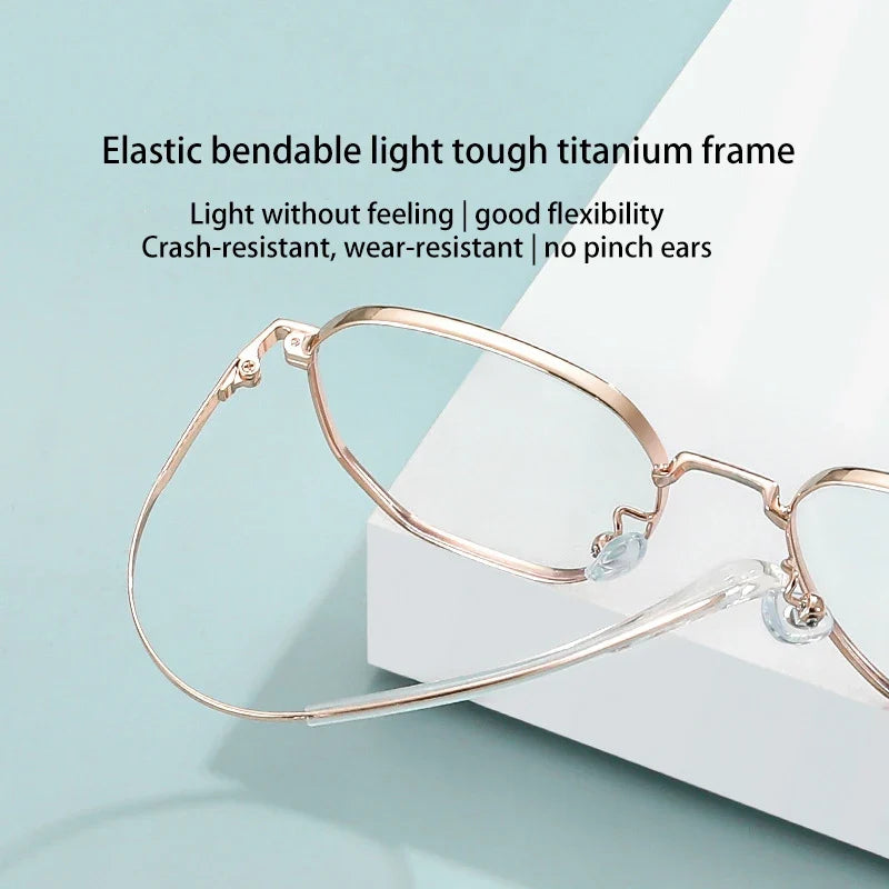 New Retro Simple Fashion Eyeglass Frames Semi Titanium Myopia Anti-Blue Light Glasses Customizable Prescription 86604