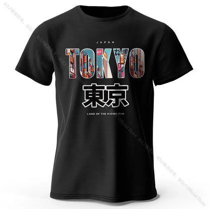 Tokyo Printed Fashion Forward 100% Cotton T-Shirt, Ultra Soft Round Neck Short Sleeve Tee, Perfect for Men & Women