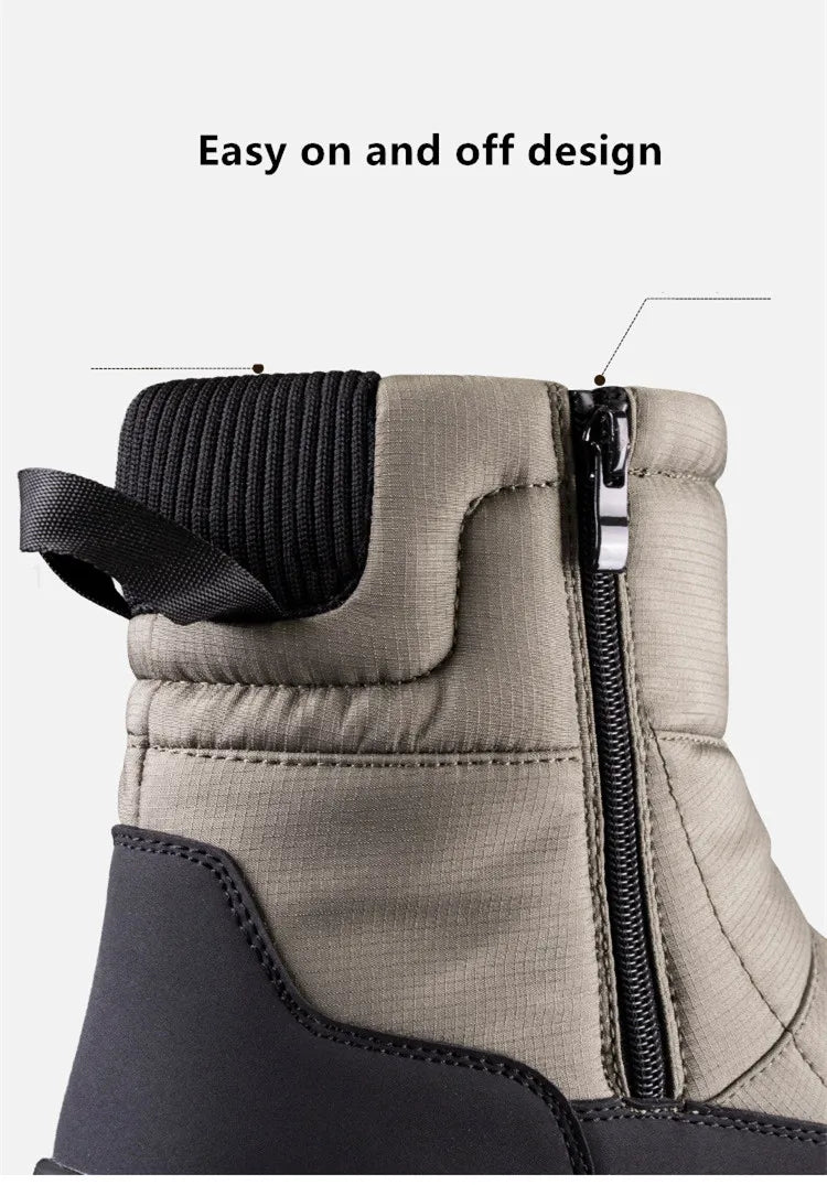 Brand Winter Sneakers Men's Boots Thick Plush Warm Men's Snow Boots Soft Non-Slip Men Ankle Boots Outdoor Waterproof Men's Boots