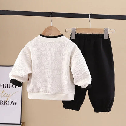 New Autumn Baby Clothes Set Children Boys Long Sleeved Suit Jacket T-Shirt Pants 3Pcs/Set Toddler Letter Costume Kids Tracksuits