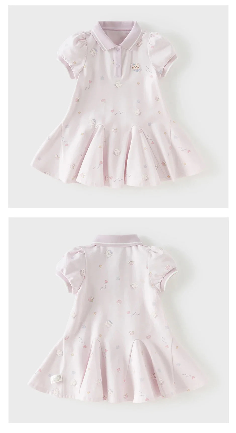Girls Summer Princess Dress Casual Cute Kids Printed Polo Short Sleeve Dress Formal Party Knitted Clothes DB2262445