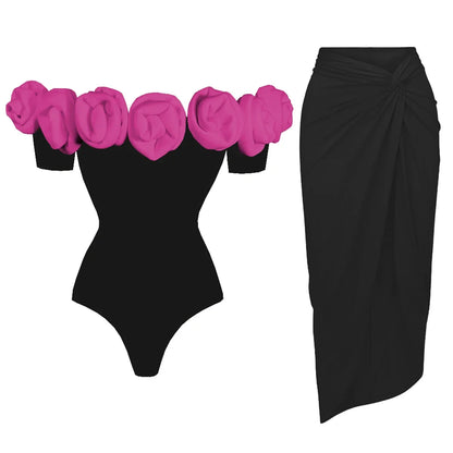 2023 High Quality One Piece Swimsuit Floral Ruffle Printed Push Up Women Bikini Set Swimwear Slimming Bathing Suit Beach Wear