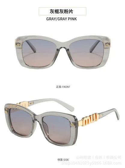 Ins Big Square Polarized Sunglasses 2025 New Fashion Women Men High-end Letters Sun Glasses Ladies Trendy Gafas De Sol UV400