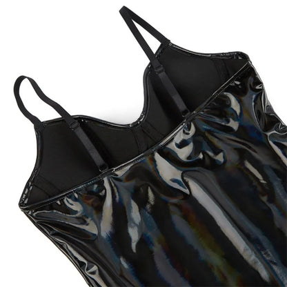 PU Leather Bodysuit Womens Shapewear No Pad Bra One-Piece Full Body Shaper Tummy Control Corset Slim Waist Trainer Underwear
