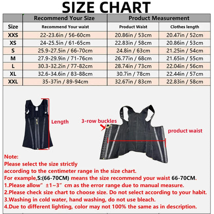 Fajas Body Shaper Shapewear Women Vest Tops Double Compression Waist Trainer Corset Adjustable Zipper and Hook-eyes
