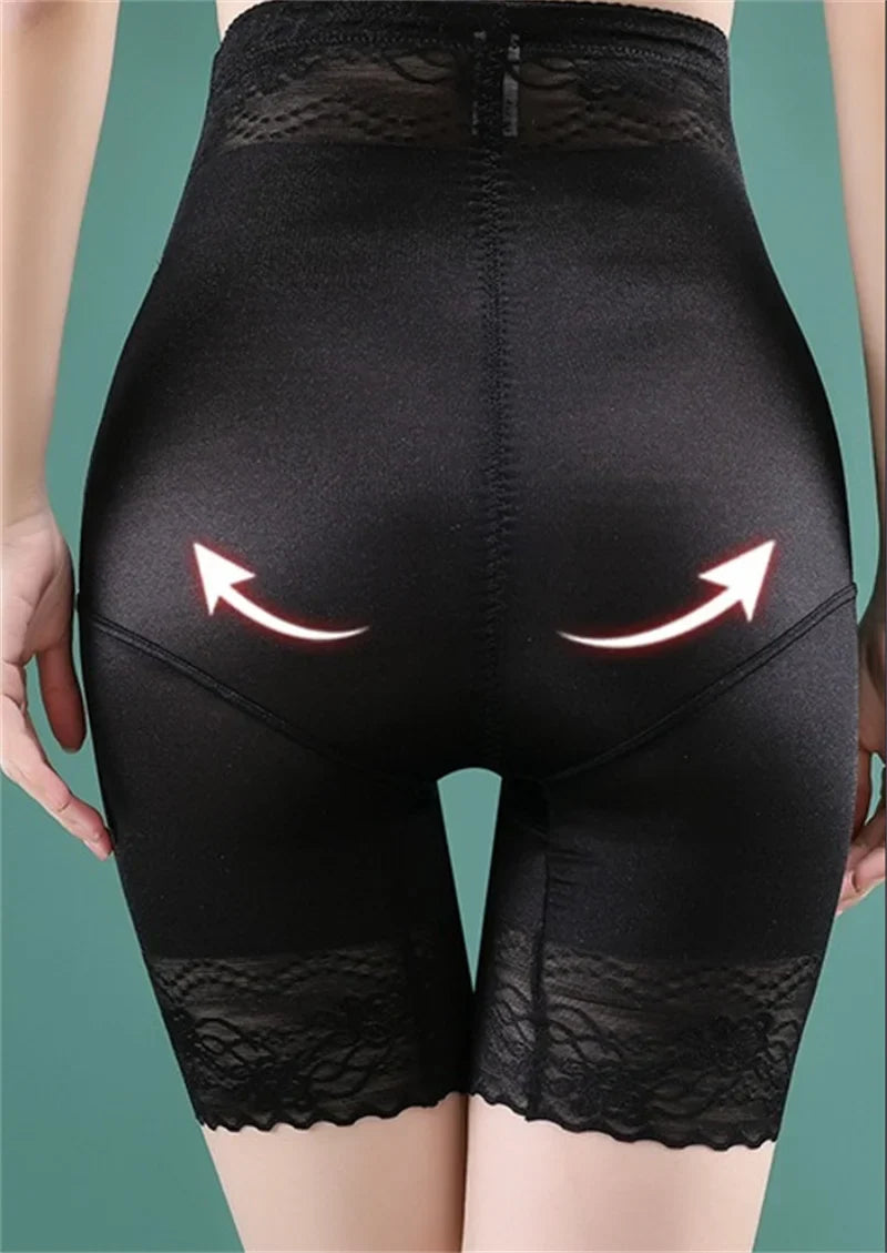 Zipper Tummy Control Panties High Waist Shapewear Brief Shorts Body Shaper Butt Lifting Silky Stretchy Fabric Seamless