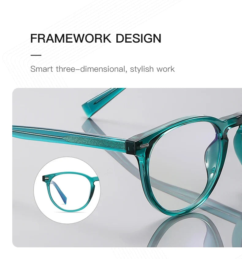 Unisex Retro Round Myopia Prescription Reading Glasses Women Anti Blue Light Blocking Optical Eyeglasses Frame Men PFD2117