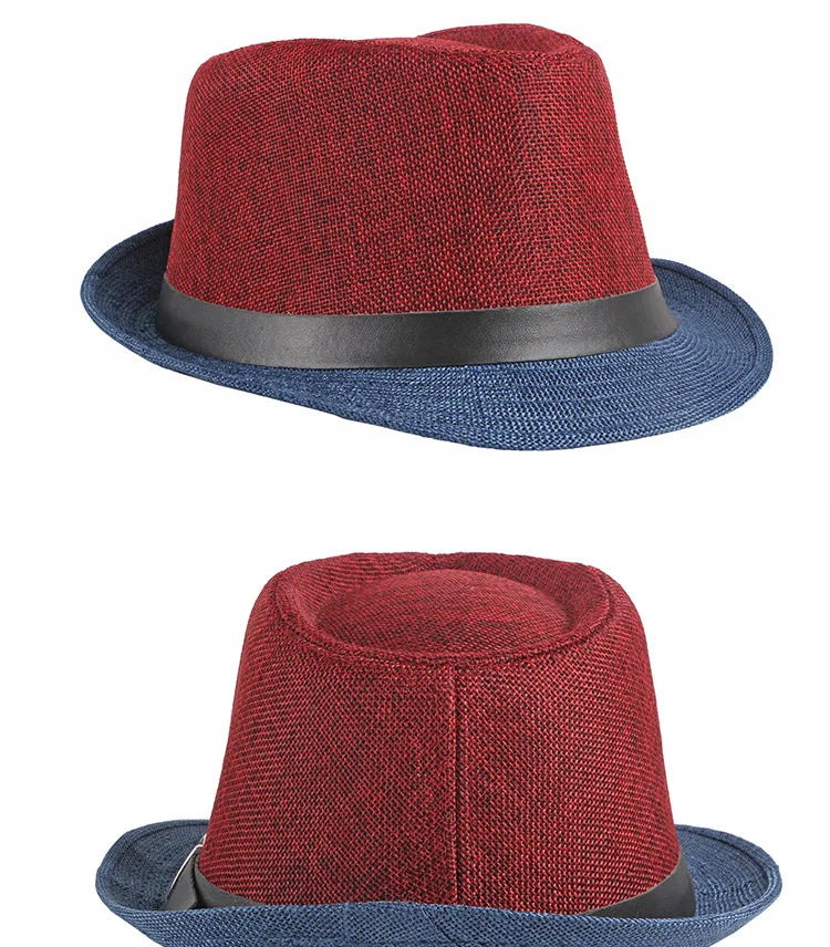Spring and Summer Patchwork Men's Jazz Hat  Unisex Fashionable Fedoras Hat for Women