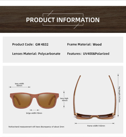 Natural Bamboo And Wooden Sunglasses VIP Manual Polarized Glasses Luxury Brand Environmental Degradable Glasses Gift Box