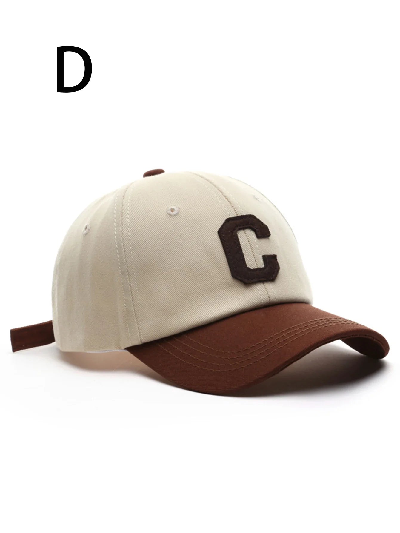 1 unisex all season fashionable pure cotton retro embroidered letter C baseball cap
