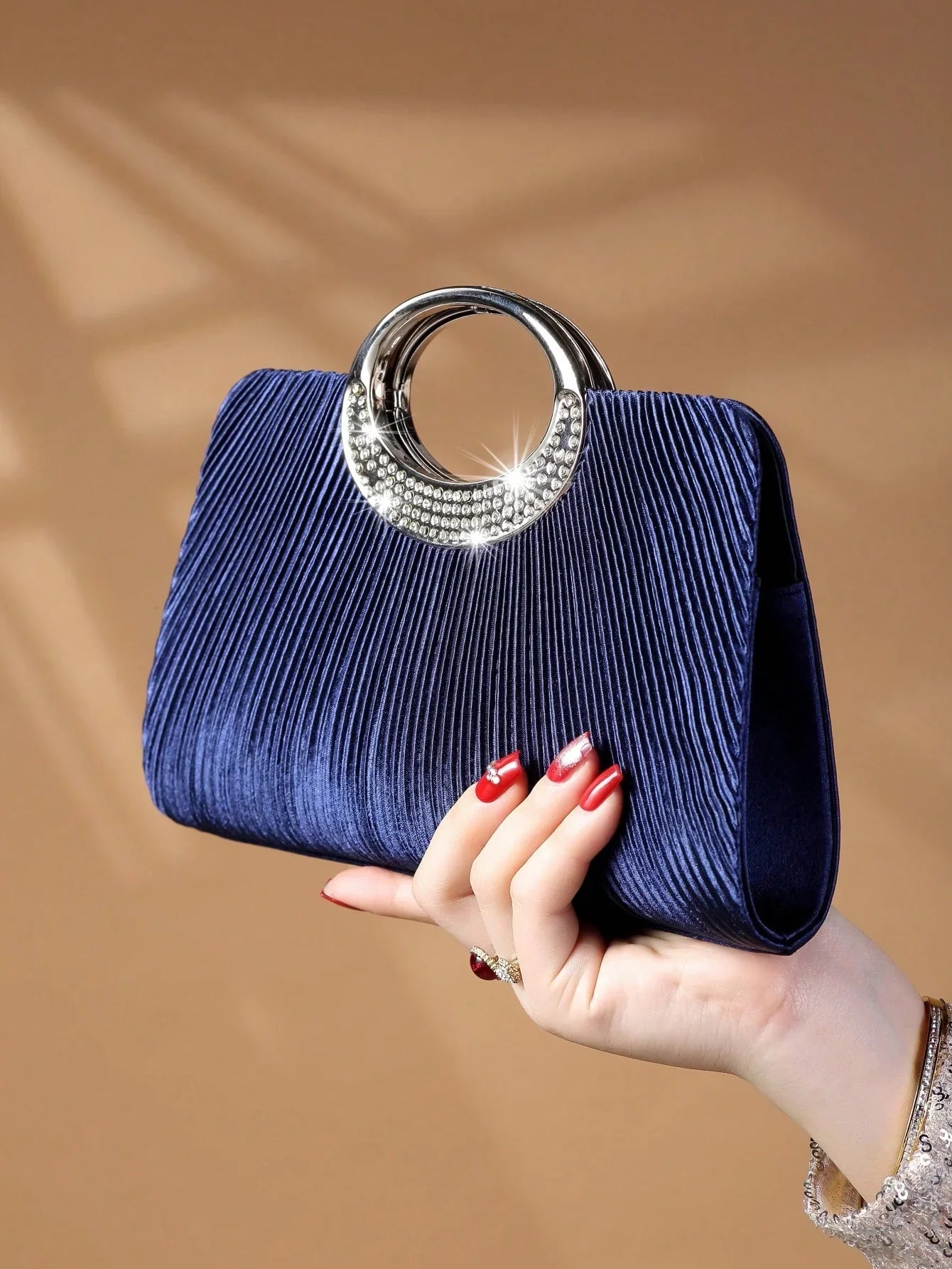 Women's Sparkling Glitter Crystal Evening Bag, Handbag And Crossbody Bag With Simple And Elegant Design, Suitable For Wedding