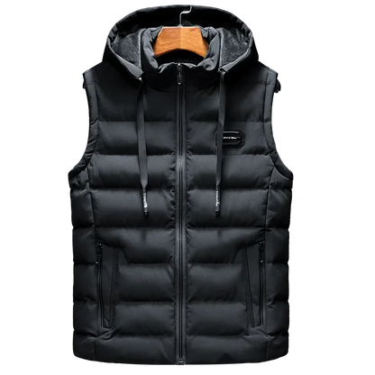 New Hooded Casual Vest Jacket for Men Autumn Winter Warm Sleeveless Jacket Fashion Comfortabel Zipper Waistcoat Plus Size M-6XL