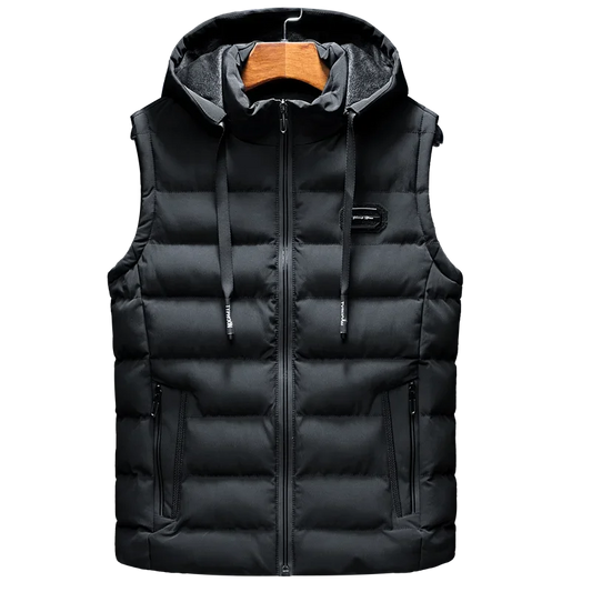 New Hooded Casual Vest Jacket for Men Autumn Winter Warm Sleeveless Jacket Fashion Comfortabel Zipper Waistcoat Plus Size M-6XL