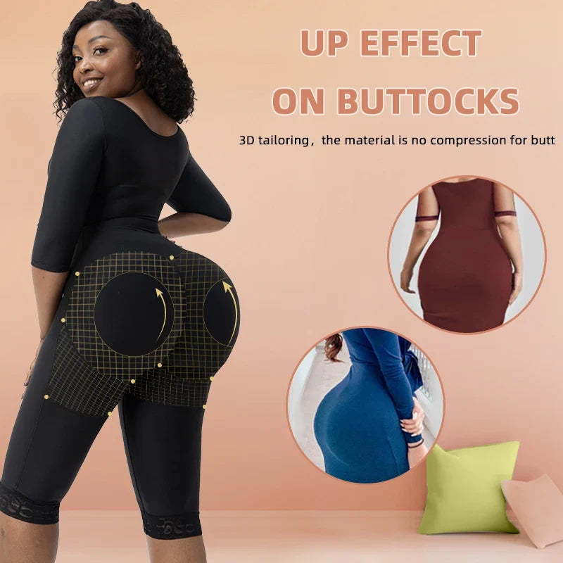360° Full Body Lipo Post-op Recovery Shapewear Bodysuit Thigh And Arm Trainer Butt Lifter Tummy Control Body Shaper With Bra