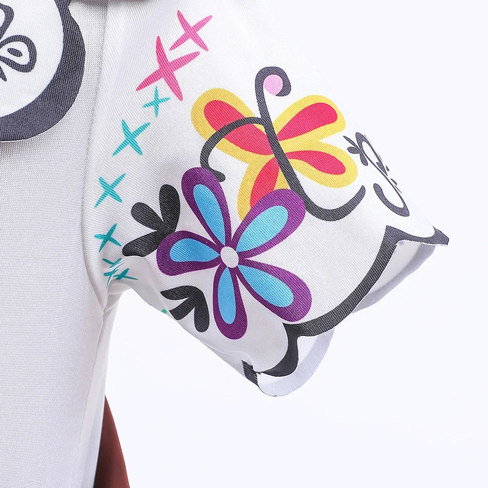 Girls Princess Costume Children Encanto Halloween Swing Flared Clothes Kids Printed Mirabel Cartoon Fantasy Cosplay Dress 3-12Y